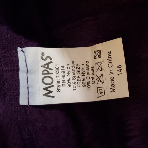 MOPAS Leggings - Seamless Fur Lined Fleece Winter Leggings in Dark Purple OSFM - Picture 5 of 6